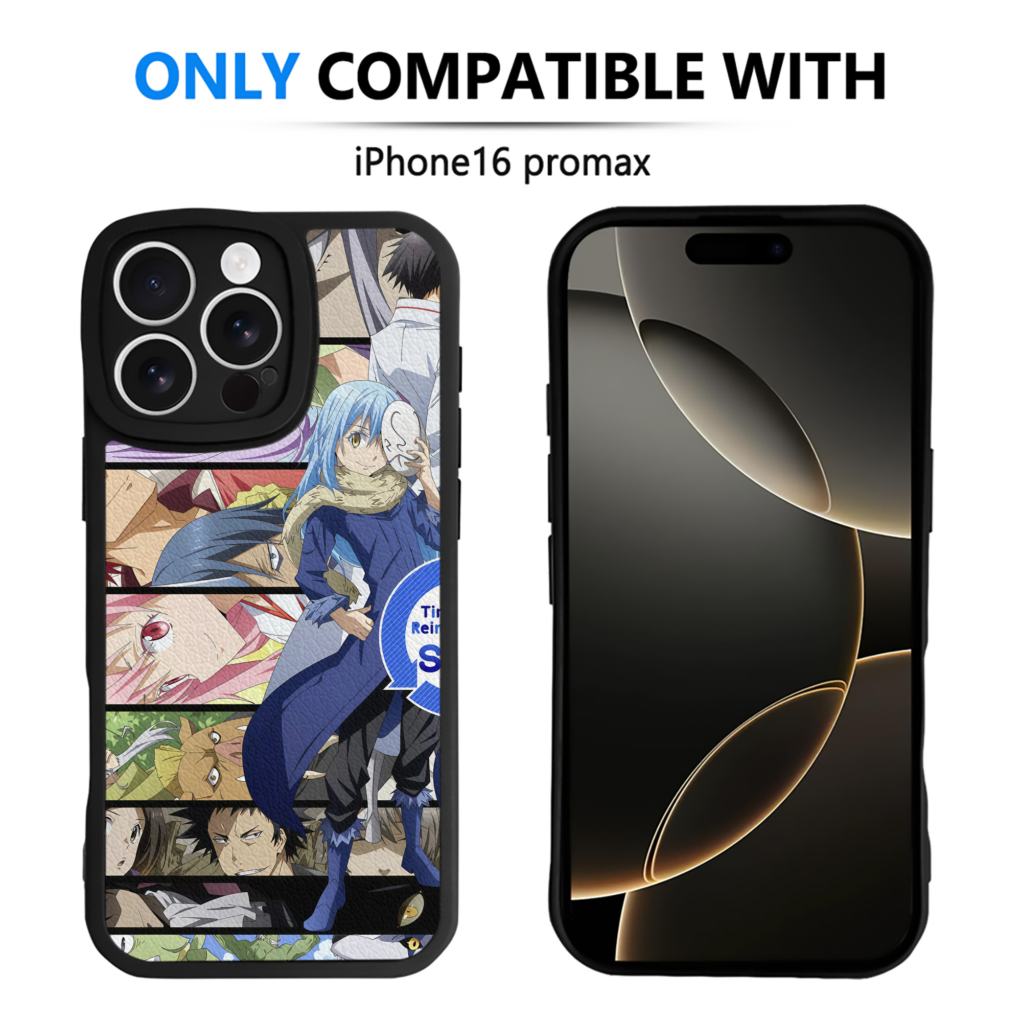 （画像用） 転スラ Regarding Reincarnated to Slime 【iPhone 16シリーズ対応】シリコンスマホケース（レザー調） 材質：シリコン